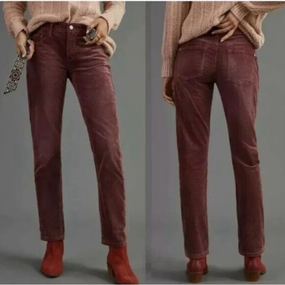 Pilcro Denim - Pilcro Rose Slim Boyfriend Crop‎ Corduroy Pants Size 29